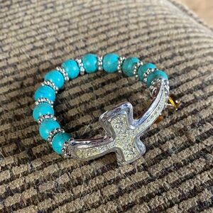 Turquoise Beaded Cross Bracelet